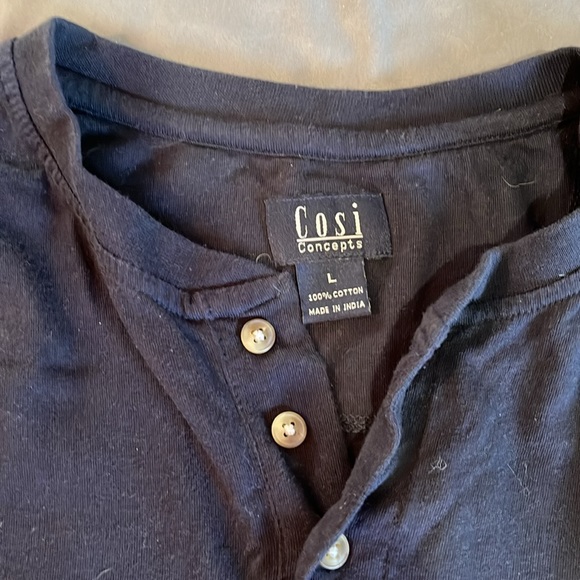 Large Men’s Navy Blue Cosi Concept Short Sleeve Button Shirt - Picture 4 of 4